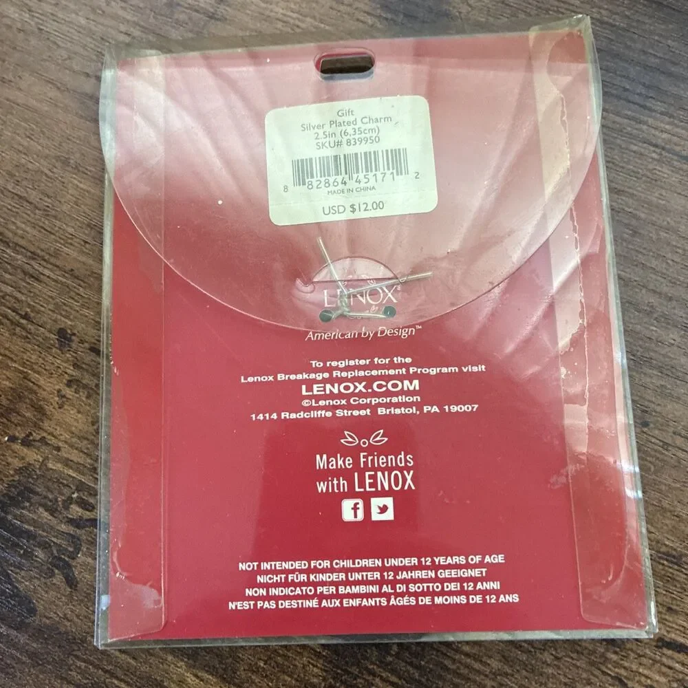 Lenox Christmas Gift Silver Plated Charm Holiday New In Package